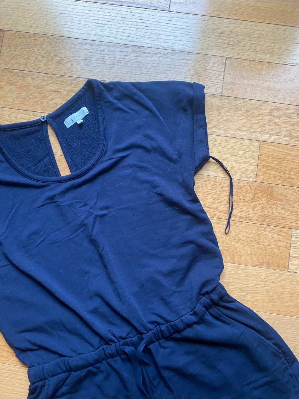 Lou & Grey Navy Short-Sleeve Drawstring Romper SUPER SOFT M - Picture 3 of 8
